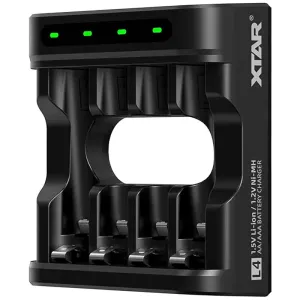 XTAR LC4 4-Slot USB-C Charger for 1.5V Lithium-ion AA/AAA Batteries