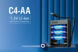 XTAR C4‑AA Charger 4 bays — Type C