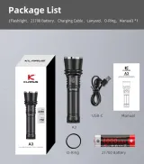 Klarus A3 2200 Lumens Rechargeable Zoom Flashlight | Tactical LED Torch - photo 2