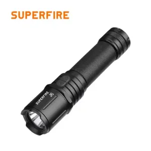 SUPERFIRE J6 LED Flashlight | 480LM 200m Range Type-C Charging 18650 Battery Aluminum Alloy Tactical Torch