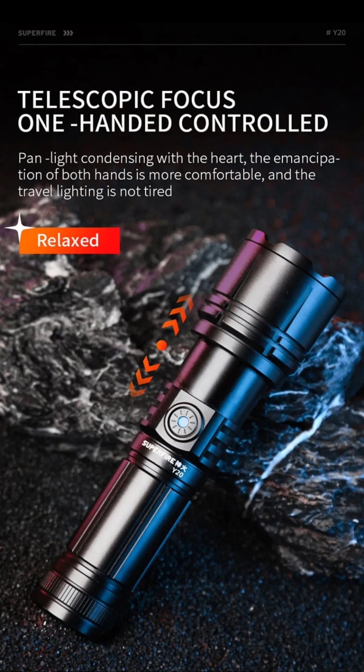 SUPERFIRE Y20 Long Range Zoomable Flashlight in Kenya