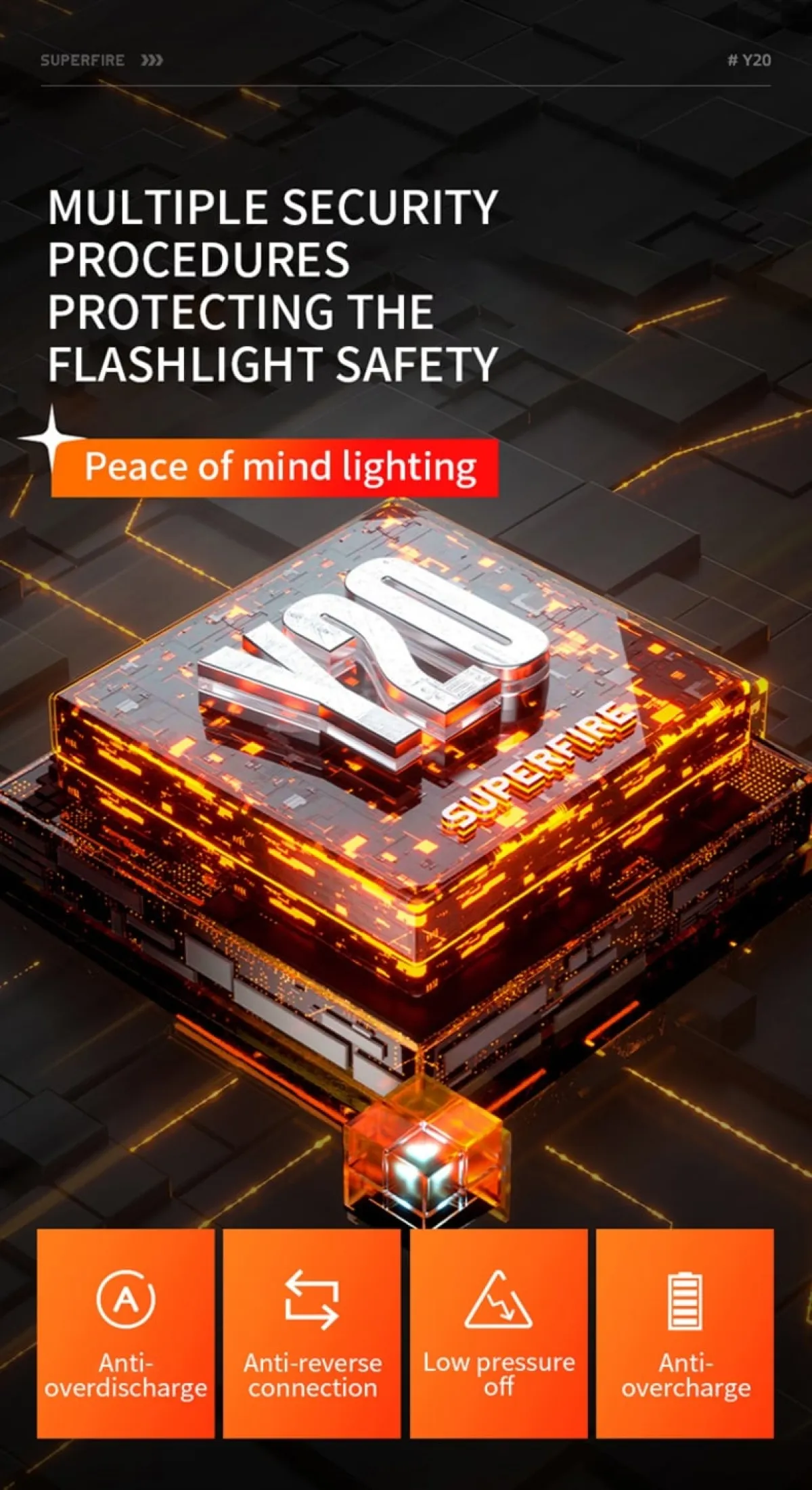 SUPERFIRE Y20 Long Range Zoomable Flashlight in Kenya