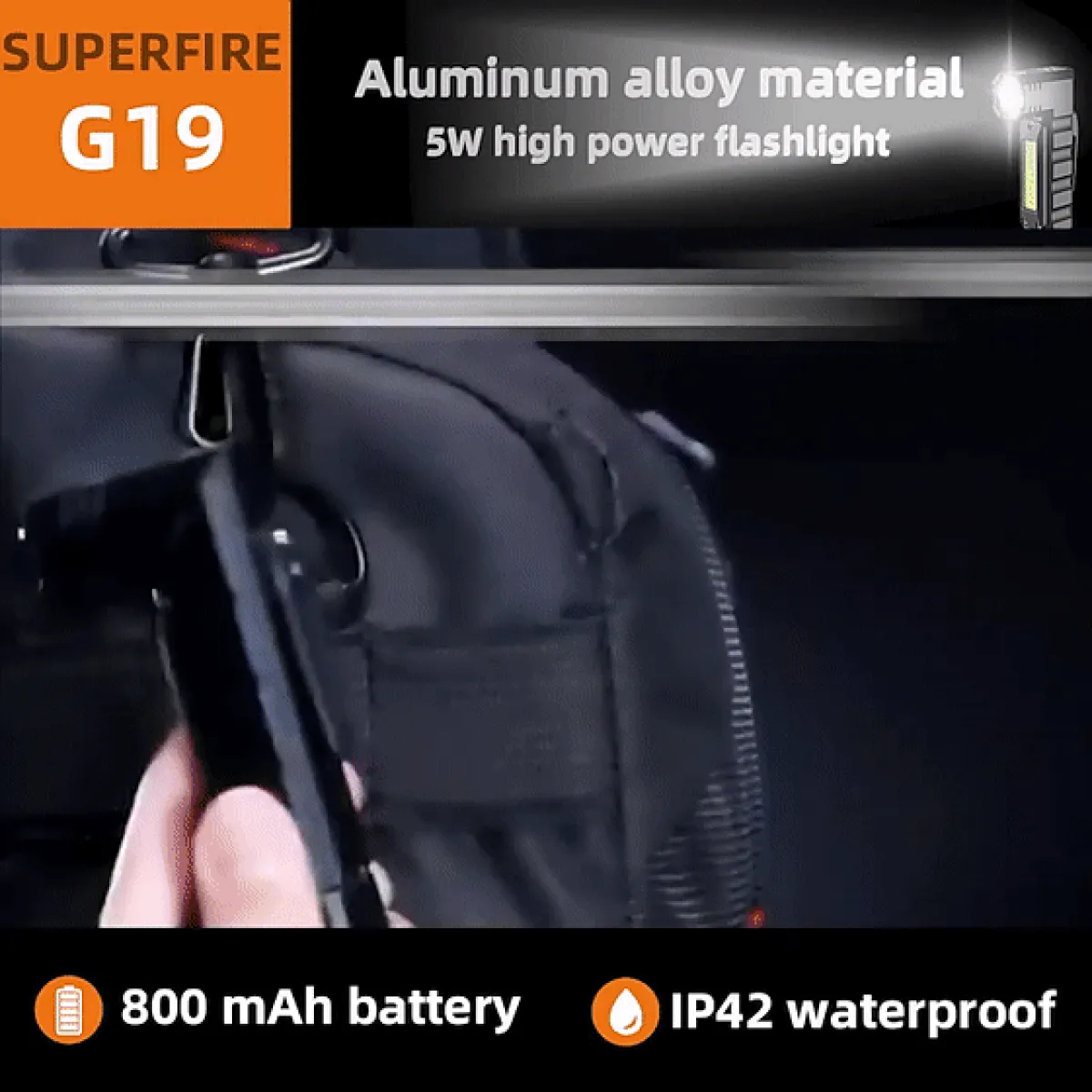 Superfire G19 Multifunctional Right Angle Rechargeable Flashlight in Kenya