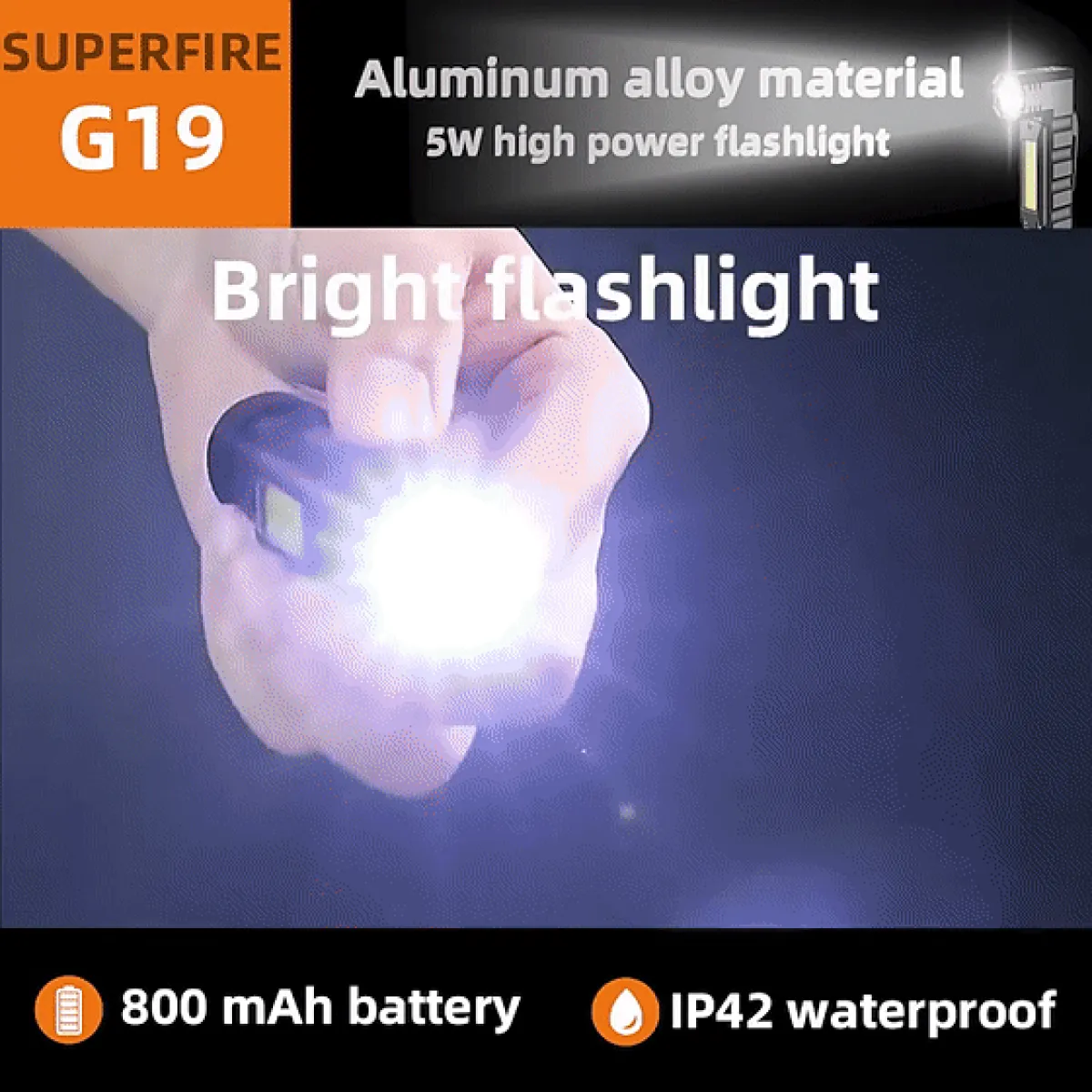 Superfire G19 Multifunctional Right Angle Rechargeable Flashlight in Kenya