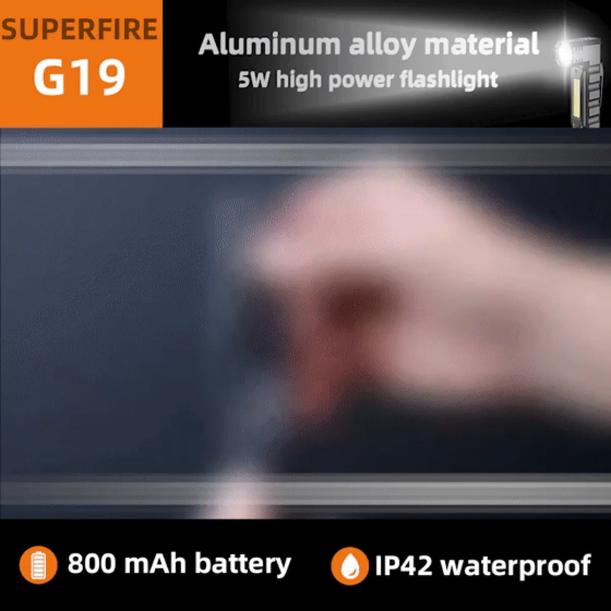 Superfire G19 Multifunctional Right Angle Rechargeable Flashlight in Kenya