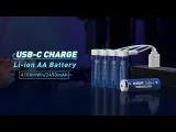 4 Pack XTAR AA Lithium-ion USB-C Battery 1.5V 2A, 4100mWh 2450mAh with LED Indicator - photo 8