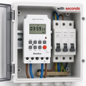 Manhua MT316S 12V DC Timer Switch with seconds | Automate Lighting, Solar, Irrigation, Motors | Daily/Weekly Cycle Control