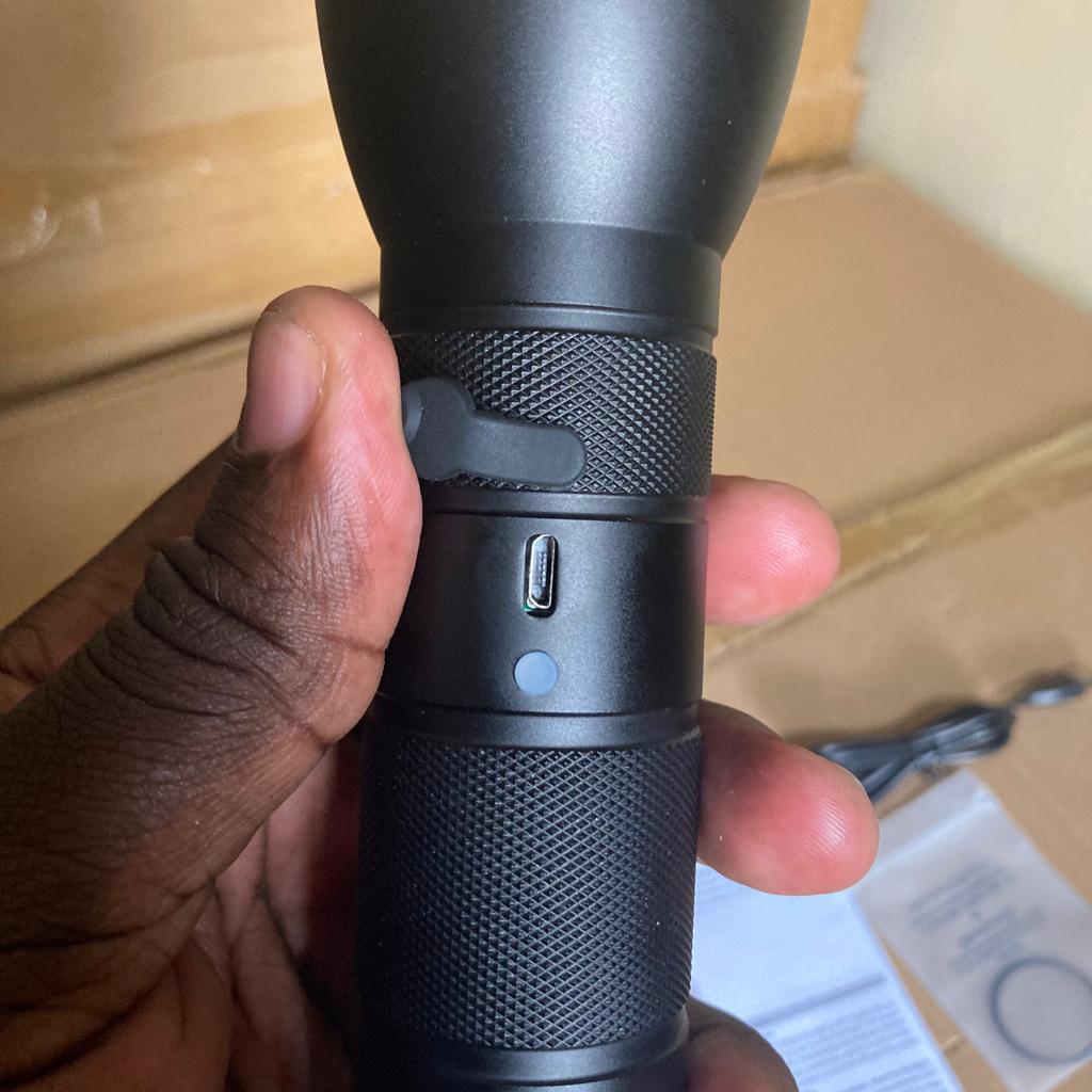 buy peetpen l80 long range brightest flashlight in kenya 5 Illuminate your path with unparalleled brightness and durability.The PEETPEN L80 Flashlight is engineered for professionals and outdoor enthusiasts seeking a reliable, high-performance lighting solution. With a powerful 1500-lumen output and a beam distance of up to 1 kilometer, this flashlight ensures visibility in the darkest environments. Its rugged design, featuring an IPX6 waterproof rating, makes it suitable for various weather conditions.