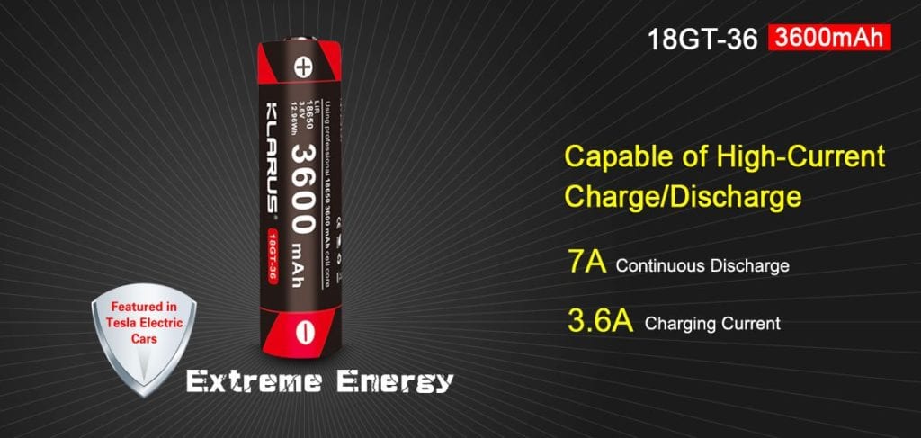 4 A21D40F7 F9Be 42E9 849E 0F7B10Db872F 1145X545 Klarus 18650 Li-Ion May Be The Most Powerful Battery We'Ve Ever Seen. With A Button Top 3600Mah Capacity, This Protected Cell Will Keep Any Device Running For Ages. The Klarus 18Gt-36 18650 Li-Ion Battery Is So Powerful That It Is Even Featured In Tesla Electric Cars!