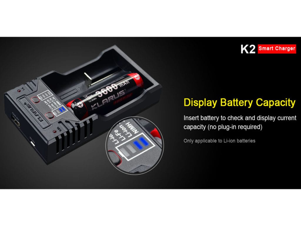 Theshorelinemarket 2616 29755211 The Klarus K2 Is Redefining The Notion Of What A Battery Charger Can Be. In Addition To Charging Your Batteries, It Can Also Re-Purpose Them To Serve As A Heavy-Duty Power Bank For Your Usb Devices. Simply Switch Your Cord From The Input Jack To The Output, Hook It Up To Your Smartphone Or Tablet, And Fire Up That Dead Device! Revolutionary Input/Output Circuitry Gives You The Flexibility To Store And Discharge Power Any Way You Want.