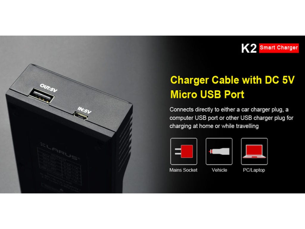 Theshorelinemarket 2618 481430089 The Klarus K2 Is Redefining The Notion Of What A Battery Charger Can Be. In Addition To Charging Your Batteries, It Can Also Re-Purpose Them To Serve As A Heavy-Duty Power Bank For Your Usb Devices. Simply Switch Your Cord From The Input Jack To The Output, Hook It Up To Your Smartphone Or Tablet, And Fire Up That Dead Device! Revolutionary Input/Output Circuitry Gives You The Flexibility To Store And Discharge Power Any Way You Want.