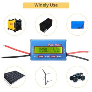 Dc 60V 100A Solar Battery Power Analyzer Watt And Voltage Meter Kenya 8 All In One: This Is An Electricity Meter That Integrates An Energy Meter, Voltmeter And Ammeter, Used To Analyze, Test And Troubleshoot Of Dc Power Projects.Wide Voltage Range: The Rc Watt Meter Has A Wide Voltage Measurement Range Of 0 To 60V, Suitable For 12, 24, 36 And 48V Battery Pack Systems.Low Resistance: Our Power Analyzer Adopts Precision Aluminum Current Sensing Resistor, The Resistance Is Only 0.001Ohms, And The Circuit Consumption Is Only 7MahDigital Lcd Screen: The Volt Amp Watt Tester Is Equipped With A Digital Lcd Screen, The Digital Reading Is Clear, Institutionalized, And Easy To OperateWide Application: This Solar Voltage Meter Meter Can Be Widely Used For Your Rc Hobby, Dc Circuit, Solar System, Boat, Rv And Battery Backup Systems. Measures 0 To 60 Volts. Works On 12, 24, 36, And 48-Volt Battery Bank Systems.Precision Alu-Chrom Current Sensing Resistor, With Only 0.001 Ohms Resistance And Circuitry That Draws Only 7 Ma.This Is The All-In-One Meter: A Power Meter, A Volt Meter, An Amp-Hour Meter, An Ammeter And An Energy Meter. Digital Lcd Screen Gives Clear Crisp Number Readings.Perfect Troubleshooting Tool: It'S Indispensable For Analyzing, Testing And Troubleshooting Any Diy Dc Power Project.Professional Rc Watt Meter Is An Excellent Addition To Your Rc Hobby, Dc Circuits, Solar System, Boat/Rv &Amp; Battery Backup Systems!