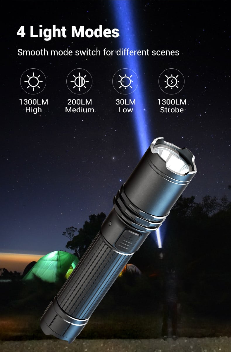 Klarus A1 Pro Flashlight 3 Features Of The Klarus A1 Pro Torch With Usb-C Rechargeable Flashlight:&Lt;P&Gt;• Brightness, Runtime And Beam Range Specs☼ High – 1300 Lumens, 3.2 Hours, 230 Meters☼ Medium – 200 Lumens, 11 Hour Run Time, 110M Range☼ Low – 30 Lumens, 72 Hour Run Time, 51M Range☼ Strobe – 1000 Lumens, 6.6 Hour Run Time&Lt;/P&Gt; &Lt;P&Gt;• Maximum Beam Range Of 754 Feet (230 Meters)• Waterproof To Ipx6 Standard• Impact Resistant• 6061-T6 Aerospace Grade Aluminum Construction• Mid Body Switches▹ Primary Switch – Fully Press For On Or Off; Light Press To Change Brightness▹ Tactical Strobe Switch – Press For Strobe From Any Mode▹ Always Turns On In Last Brightness Level Used• Usb-C Charging▹ Attach Included Usb-C Cable To Flashlight For Charging▹ Charging Indicator Changes From Red To Blue When Charging Is Complete• Battery Status Indicator Glows For 5 Seconds When Light Is Switched On▹ Blue – 70-100%▹ Red – 15-30%▹ Flashing Red – &Lt;15%&Lt;/P&Gt;