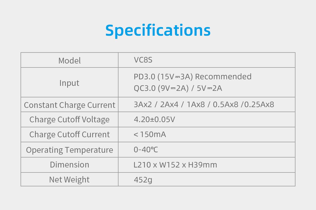 Xtra Vc8 Lithium Batteries Charger 2 Battery Charger For Microphone, Flashlight, Drone, Vape Batteries