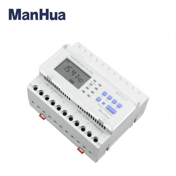 Mt317 16A Din Rail Digital Timer Switch 220Vac380Vac 3 Phase 3 Wire Time Control 5 The Manhua Mt317 3-Phase Digital Timer Switch Is A 16A Din Rail Timer Switch For Precise Time Control In 380Vac Systems. It Offers Minute, Hourly, Daily And Weekly Scheduling With Up To 16 Programmable Settings.  The Din Rail-Mounted Design Ensures Easy Installation, And It Operates Reliably In Temperatures From -10℃ To +60℃. The Mt317 Provides Dependable Three-Phase Time Control For Both Commercial And Industrial Applications.