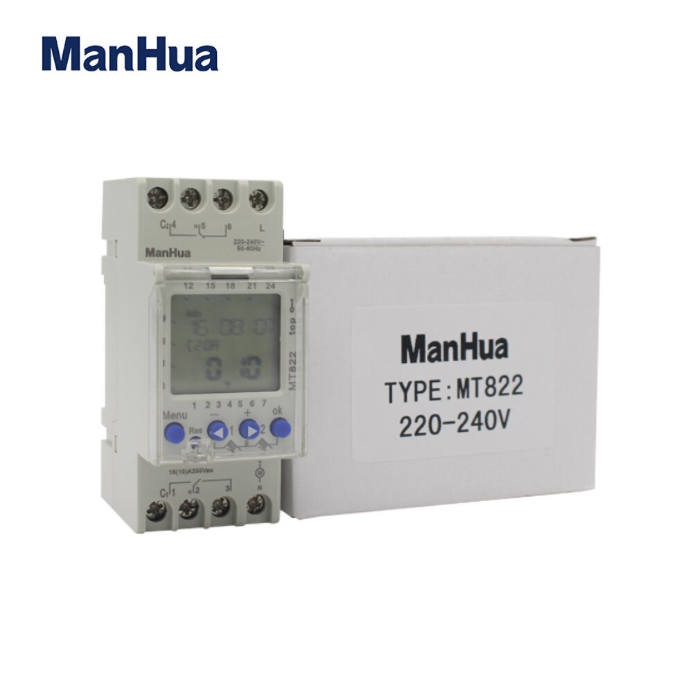 Manhua Mt822 Random Clock Summer Time Timer Switch 4 The Manhua Mt822 Astronomical Digital Timer Switch Is The Ultimate Solution For Automating Lighting And Electrical Systems, It Automatically Adjusts On And Off Times Based On The Exact Sunrise And Sunset In Your Location, Providing Optimal Energy Efficiency And Precise Control.