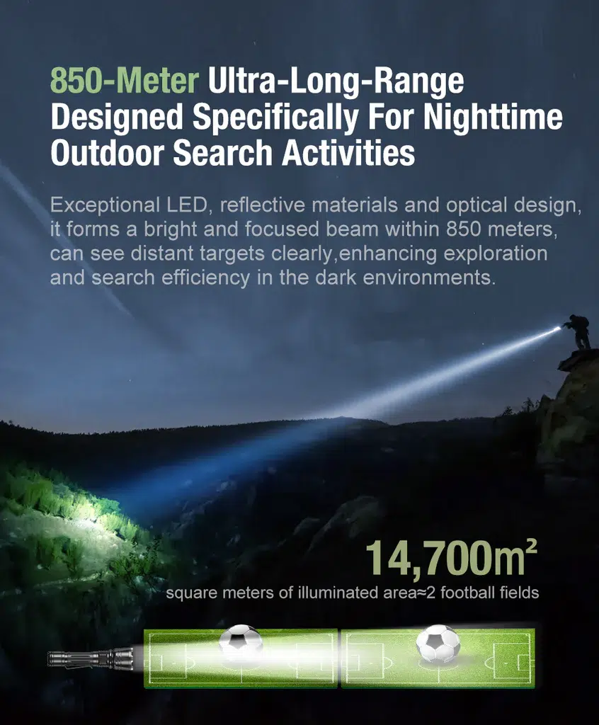 Xt12Gt Pro Xt12Gt Pro 1600 Lumens Tactical Flashlight Features: 850 Meters Ultra Long Range, Designed Specifically For Nighttime Outdoor Search Activities1600 Lumens Bright Light With One-Touch Instant Illumination2.5-8.4V Voltage Range, Supporting Multiple Batteries288-Hour Maximum Runtime, So You Don’t Have To Worry About Battery LifeHighly Customizable, Allowing You To Create Your Unique Long-Distance Flashlight