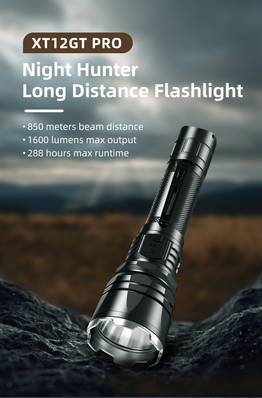 Klarus Xt11Gt Pro Flashlight 12 Xt12Gt Pro 1600 Lumens Tactical Flashlight Features: 850 Meters Ultra Long Range, Designed Specifically For Nighttime Outdoor Search Activities1600 Lumens Bright Light With One-Touch Instant Illumination2.5-8.4V Voltage Range, Supporting Multiple Batteries288-Hour Maximum Runtime, So You Don’t Have To Worry About Battery LifeHighly Customizable, Allowing You To Create Your Unique Long-Distance Flashlight