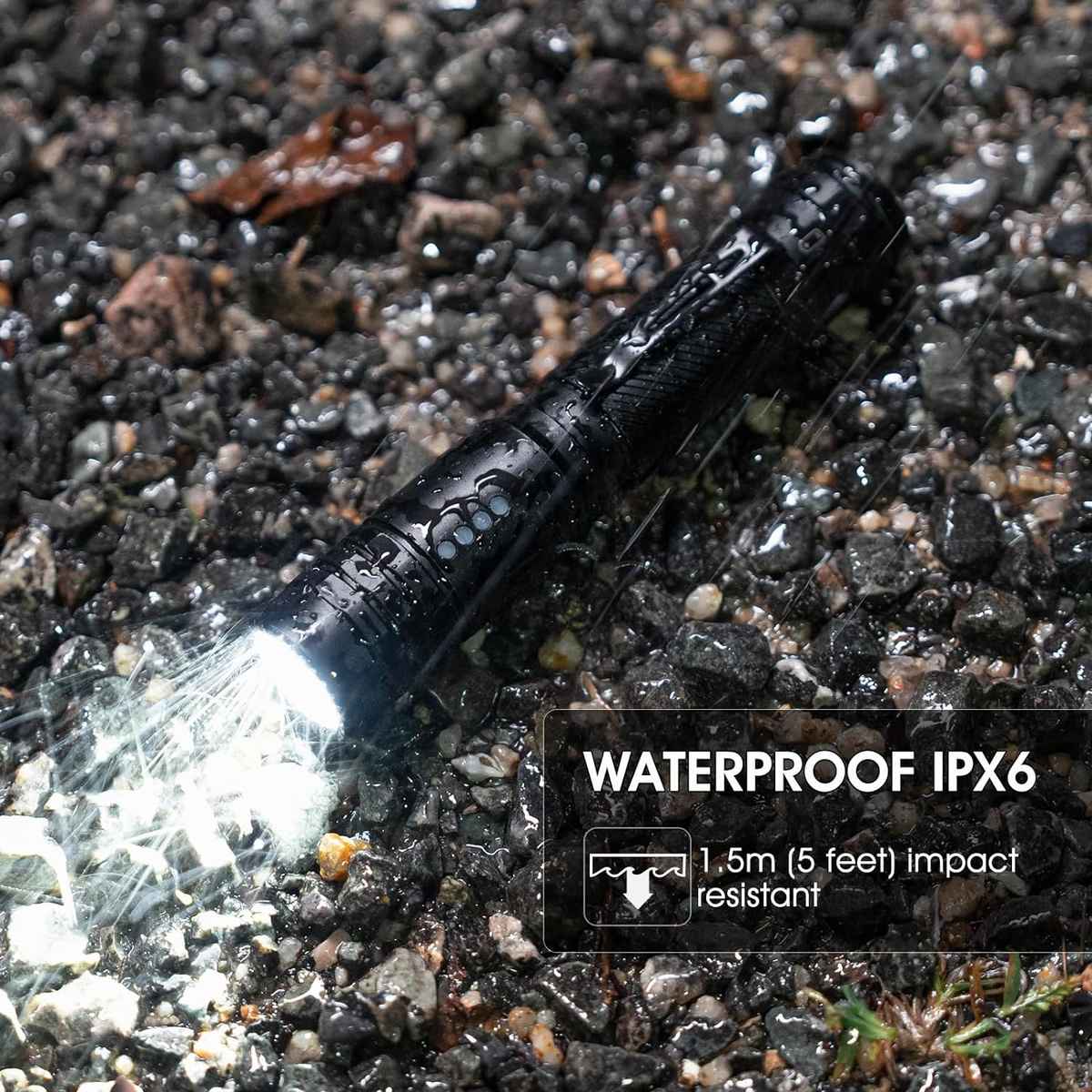 Peetpen L28 Rechargeable Flashlight – 1500 Lumen Led Torch With Usb C Waterproof Long Range Beam Tactical Edc For Camping Emergency 1 Built From Aircraft-Grade Aluminum Alloy, The L28 Is Impact-Resistant, Lightweight, And Ipx6 Waterproof, Making It Reliable In Rain And Rough Conditions. It Runs On A High-Capacity 18650 Li-Ion Battery (Included) And Features A Usb Charging Port With Smart Indicators (Red While Charging, Green When Full).
