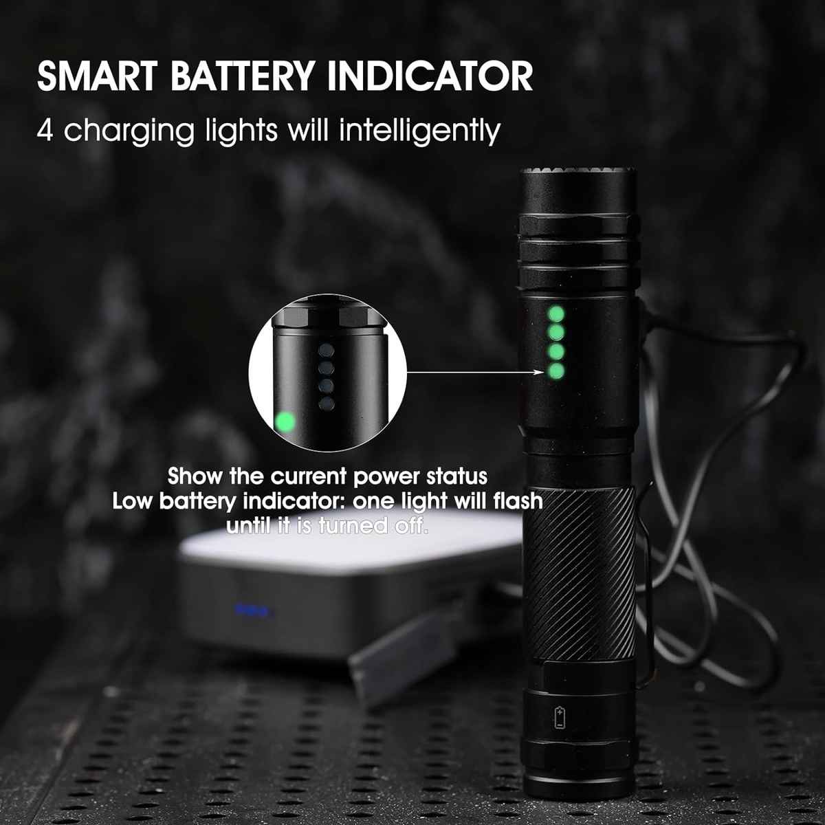 Peetpen L28 Rechargeable Flashlight – 1500 Lumen Led Torch With Usb C Waterproof Long Range Beam Tactical Edc For Camping Emergency 4 Built From Aircraft-Grade Aluminum Alloy, The L28 Is Impact-Resistant, Lightweight, And Ipx6 Waterproof, Making It Reliable In Rain And Rough Conditions. It Runs On A High-Capacity 18650 Li-Ion Battery (Included) And Features A Usb Charging Port With Smart Indicators (Red While Charging, Green When Full).
