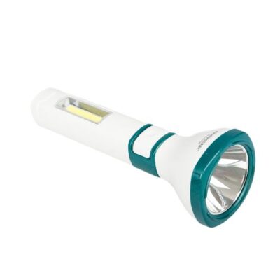 High brightness AKKO STAR AK-2152 flashlight illuminating a campsite at night, offering 1-hour strong light for outdoor adventures.