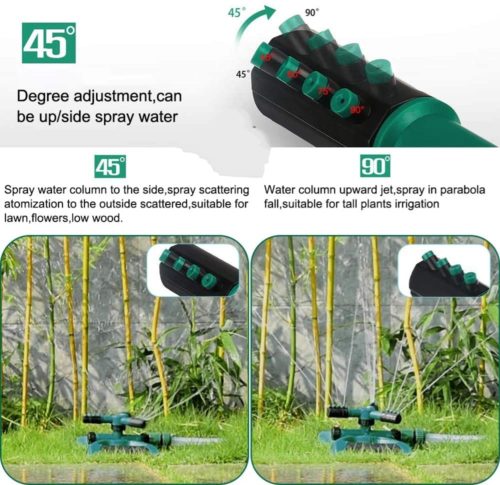 Square Automatic 360 Degrees Rotating Water Lawn Yard Garden Sprinkler. Up to 60psi, 10 meters.