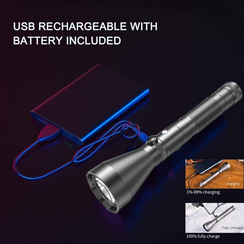 PEETPEN L40 Flashlight: 900lm, 300m Beam, USB Rechargeable, Aluminum, IPX67 Waterproof - Camping, Hiking, Emergency 5 61gLsLdwT9L. AC SL1500 The PEETPEN L40 flashlight provides a bright 900 lumen output, illuminating up to 300 meters. It features USB rechargeable functionality, multiple lighting modes, and IP67 waterproof durability, making it ideal for everyday carry and emergency preparedness. ๐ ๏ธKey Features: โ
900 lumen LED bulb for bright illumination
โ
Lights up objects up to 300 meters away
โ
USB rechargeable with included 18650 battery and cable
โ
Low power warning function flashes to remind you to recharge
โ
Four lighting modes: High, Low, Strobe, SOS
โ
Compact design fits in pockets, backpacks, or glove compartments
โ
IP67 waterproof rating for use in various weather conditions
โ
Constructed from durable aluminum alloy with skid-proof and abrasion-resistant design
โ
Includes flashlight, rechargeable battery, 2 backup waterproof rings, and user manual โฌ๏ธSCROLL DOWN TO SEE DESCRIPTIONโฌ๏ธ