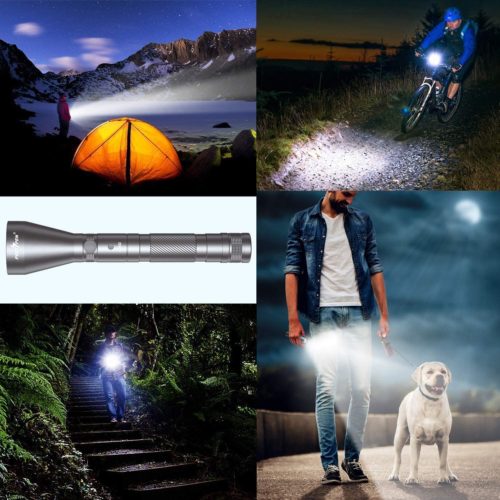 PEETPEN L40 Hiking Flashlight with 900lm Beam PEETPEN L40 flashlight casting 900 lumens beam for night camping in Kenya, ideal for illuminating trails.