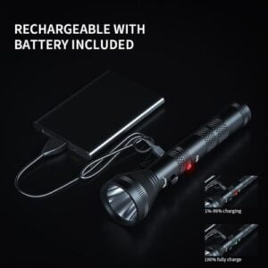 PEETPEN L30 LED Flashlight | 400m Beam, 1200 Lumens, USB Rechargeable, IPX6 Waterproof Aluminum | Outdoor, Emergency, Camping 6 Buy best 400m PEETPEN L30 LED USB rechargeable flashlight 1200 lumens 400meters beam IPX6 waterproof 2SC Li ion 1200mAh batteryincluded 1 price in Kenya Lumen Vault The PEETPEN L30 is a powerful and durable USB-rechargeable LED flashlight, featuring a German OSRAM P8 LED for up to 1200 lumens and a beam distance of 400 meters. Constructed from aluminum alloy with an IPX6 waterproof rating, it offers four modes (High, Low, Strobe, SOS) and a battery life of up to 9 hours on low mode. This flashlight is ideal for outdoor activities, emergencies, and security, and is also a great tool for camping, hiking, power outages, and general home use.
๐ ๏ธKey Features: โ
German OSRAM P8 LED
โ
Maximum output of 1200 lumens
โ
Beam distance of 400 meters (1312 ft)
โ
4 modes: High, Low, Strobe, SOS
โ
USB rechargeable with included cable
โ
18650 rechargeable Li-ion battery (1200mAh) included
โ
Up to 9 hours runtime on low mode
โ
IPX6 waterproof rating
โ
Durable aluminum alloy construction
โ
Impact resistance up to 1 meter โฌ๏ธSCROLL DOWN TO SEE DESCRIPTIONโฌ๏ธ