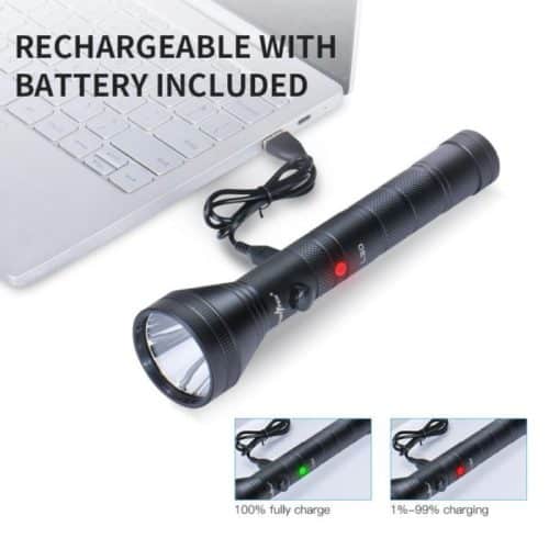 PEETPEN L30 400m Beam Camping Light PEETPEN L30 LED flashlight casting 400m beam during nighttime camping in Kenya's wilderness.