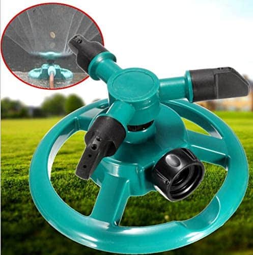 Rotating Sprinkler for Nairobi Gardens 360ยฐ rotating sprinkler watering a lush garden in Nairobi, Kenya, covering up to 3400 sq. ft. efficiently.