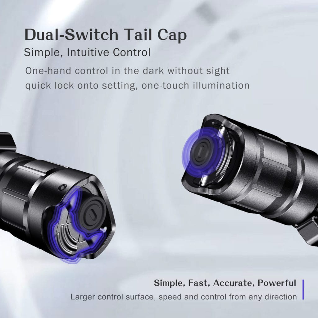 Klarus XT11R Torch Tactical Flashlight 13 Klarus XT11R crenelated bezel detail