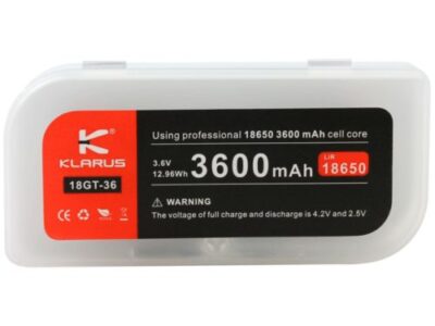 Klarus 18GT-36 3600mAh battery powering XT11X flashlight on a night hike in Nairobi, Kenya.