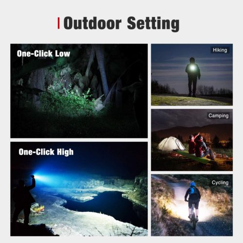 Klarus XT11GT Pro Hiking Torch Klarus XT11GT Pro flashlight lighting up a night hike trail, 2200 lumens for bright outdoor visibility.