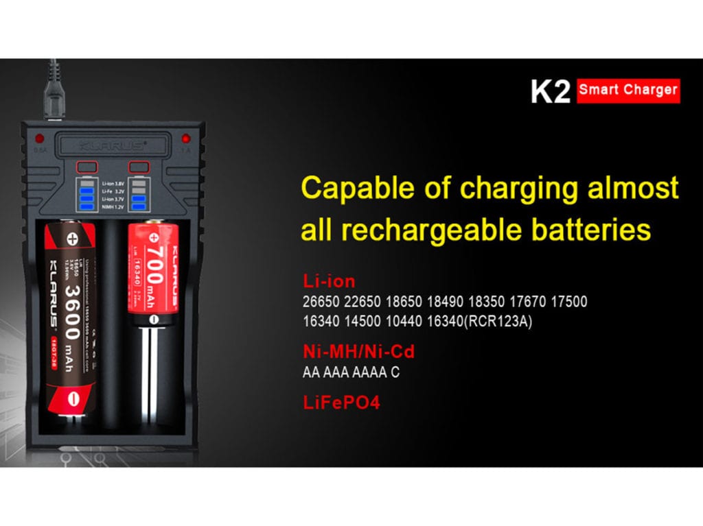 theshorelinemarket 2616 29440630 The Klarus K2 Smart Charger offers versatile power solutions, capable of charging various battery types and functioning as a power bank for USB devices. Its adjustable 1.0A charging current and compatibility with numerous cell sizes make it a practical choice for everyday use, from powering portable electronics to keeping your essential devices charged on the go.
🛠️Key Features: ✅ Charges LiFePO4, Li-ion, Ni-MH, and Ni-Cd batteries.
✅ Supports a wide range of Li-ion cell sizes, including 26650 and 18650.
✅ Compatible with AA, AAA, AAAA, and C Ni-MH/Ni-Cd batteries.
✅ Selectable charging current: 0.5A or 1.0A for faster charging.
✅ Functions as a power bank with a 5V/1A USB output.
✅ Advanced DV/dt control for optimal Ni-MH and Ni-Cd charging.
✅ LED indicators display charging and discharging status.
✅ Durable ABS construction with fire-retardant properties.
✅ Automatic over-charge, short circuit, and reverse polarity protection.
✅ Compact dimensions: 115mm x 63.5mm x 29mm. ⬇️SCROLL DOWN TO SEE DESCRIPTION⬇️