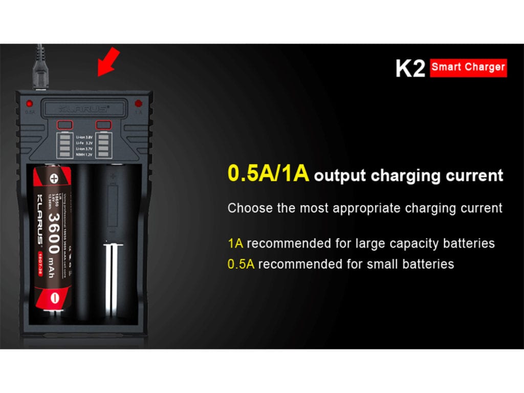 theshorelinemarket 2618 480876786 The Klarus K2 Smart Charger offers versatile power solutions, capable of charging various battery types and functioning as a power bank for USB devices. Its adjustable 1.0A charging current and compatibility with numerous cell sizes make it a practical choice for everyday use, from powering portable electronics to keeping your essential devices charged on the go.
🛠️Key Features: ✅ Charges LiFePO4, Li-ion, Ni-MH, and Ni-Cd batteries.
✅ Supports a wide range of Li-ion cell sizes, including 26650 and 18650.
✅ Compatible with AA, AAA, AAAA, and C Ni-MH/Ni-Cd batteries.
✅ Selectable charging current: 0.5A or 1.0A for faster charging.
✅ Functions as a power bank with a 5V/1A USB output.
✅ Advanced DV/dt control for optimal Ni-MH and Ni-Cd charging.
✅ LED indicators display charging and discharging status.
✅ Durable ABS construction with fire-retardant properties.
✅ Automatic over-charge, short circuit, and reverse polarity protection.
✅ Compact dimensions: 115mm x 63.5mm x 29mm. ⬇️SCROLL DOWN TO SEE DESCRIPTION⬇️
