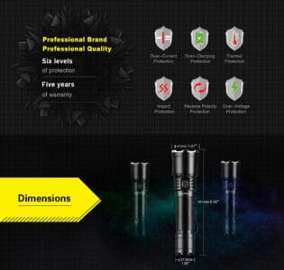 Klarus XT21X Flashlight | 4000 Lumens, 316m Beam | Rechargeable Torch for Search & Rescue, Outdoor, Emergency | CREE XHP70.2 LED, IPX8, USB Charging 5yrs Warranty 4 Buy best 71LsTSm1SKL. AC SL1145 products price in Kenya Lumen Vault The Klarus XT21X is a powerful and versatile LED flashlight featuring a CREE XHP70.2 P2 LED and dual tail switch design for easy operation. With a maximum output of 4000 Lumens and a beam distance of 316 meters, it's ideal for search and rescue or general outdoor activities like camping, hiking, and security. This USB rechargeable flashlight includes a high-capacity 5000mAh battery and is constructed with durable materials for reliable performance. ๐ ๏ธKey Features: โ
Maximum output of 4000 Lumens for exceptional brightness.
โ
CREE XHP70.2 P2 LED for superior illumination.
โ
Dual tail switch and side switch for convenient operation.
โ
USB rechargeable with a 5000mAh 21700 Li-ion battery included.
โ
316 meters (1036.75 ft.) peak beam distance.
โ
IPX-8 waterproof rating, submersible up to 2 meters.
โ
Anodized aluminum construction for durability and grip.
โ
Lockout mode to prevent accidental activation.
โ
Includes holster, pocket clip, and lanyard for carrying options.
โ
Multiple brightness levels and special outputs (Strobe, SOS). โฌ๏ธSCROLL DOWN TO SEE DESCRIPTIONโฌ๏ธ