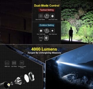 Klarus XT21X Flashlight | 4000 Lumens, 316m Beam | Rechargeable Torch for Search & Rescue, Outdoor, Emergency | CREE XHP70.2 LED, IPX8, USB Charging 5yrs Warranty 8 Buy best 81UHTTI7vSL. AC SL1145 products price in Kenya Lumen Vault The Klarus XT21X is a powerful and versatile LED flashlight featuring a CREE XHP70.2 P2 LED and dual tail switch design for easy operation. With a maximum output of 4000 Lumens and a beam distance of 316 meters, it's ideal for search and rescue or general outdoor activities like camping, hiking, and security. This USB rechargeable flashlight includes a high-capacity 5000mAh battery and is constructed with durable materials for reliable performance. ๐ ๏ธKey Features: โ
Maximum output of 4000 Lumens for exceptional brightness.
โ
CREE XHP70.2 P2 LED for superior illumination.
โ
Dual tail switch and side switch for convenient operation.
โ
USB rechargeable with a 5000mAh 21700 Li-ion battery included.
โ
316 meters (1036.75 ft.) peak beam distance.
โ
IPX-8 waterproof rating, submersible up to 2 meters.
โ
Anodized aluminum construction for durability and grip.
โ
Lockout mode to prevent accidental activation.
โ
Includes holster, pocket clip, and lanyard for carrying options.
โ
Multiple brightness levels and special outputs (Strobe, SOS). โฌ๏ธSCROLL DOWN TO SEE DESCRIPTIONโฌ๏ธ