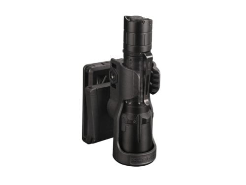 Klarus AH2 Holster for Security Patrols Klarus AH2 holster for rapid flashlight access during security patrols, featuring locking belt clip.