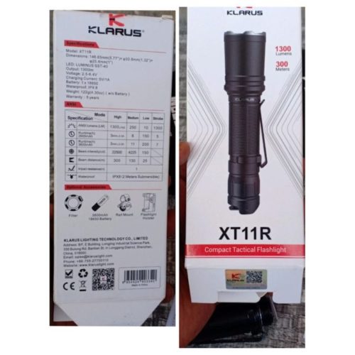 Klarus XT11R Camping Torch 1300LM Beam Klarus XT11R 1300LM flashlight lighting up a campsite in Kenya for nighttime camping safety.