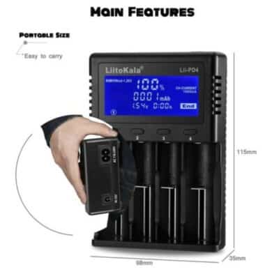 LiitoKala Lii-PD4 LCD Battery Charger for 18650
