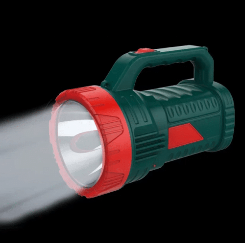 AKKO STAR 15W LED Searchlight for Night Hikes AKKO STAR 15W rechargeable searchlight illuminating a dark trail during nighttime hikes, ideal for outdoor adventures.