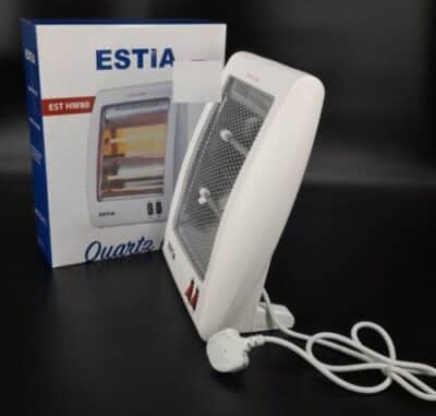 Portable Estia EST HW81 heater warming a cozy home office in Nairobi, Kenya, with 800W power for efficient heating.