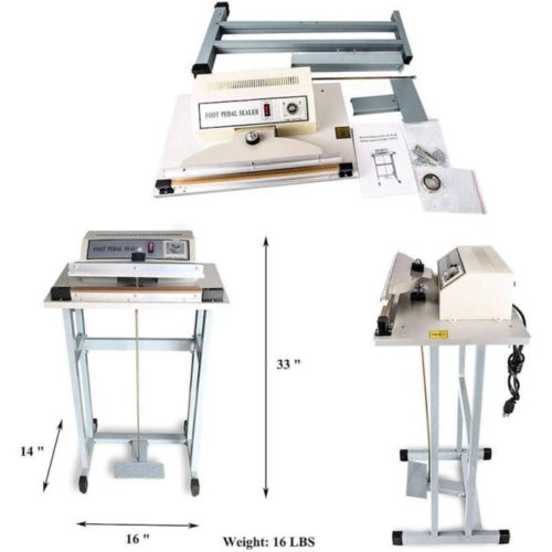 EST BS60-FS Retail Bag Sealer EST BS60-FS foot sealer machine sealing and cutting 600mm plastic bags for food packaging in retail stores.