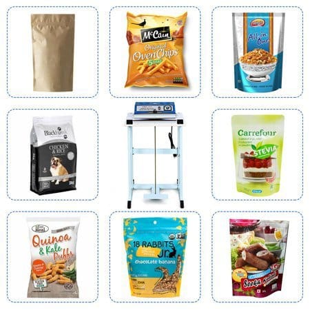 EST BS60-FS Sealer for Retail Bags EST BS60-FS foot sealer machine sealing plastic bags in retail store for food packaging efficiency.