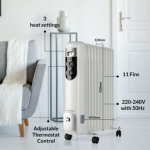 Buy best 2.5Kw 2500W 11 Fin Portable Electric oil radiator space heater with Wheels Adjustable Temperature Thermostat White. 1 year warranty. 4 products price in Kenya Lumen Vault products price in Kenya Lumen Vault Buying an oil room heater is a great investment for your home. It's not only safe for everyone in the house, it's also cost-efficient and long-lasting. With an oil heater, you'll never have to worry about the dryness of skin or suffocation, so they're ideal even for asthmatic people, newborns and pets. That's why doctors and pediatricians recommend them
