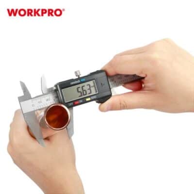 WORKPRO 150mm digital caliper with large LCD for quick jewelry measurements in workshops.
