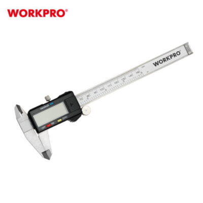 WORKPRO digital caliper measuring inner diameter for jewelers with 150mm range and LCD screen.