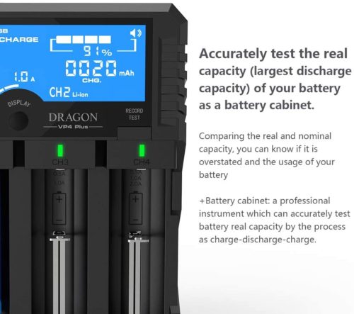 Xtar VP4 Plus Li-ion Charger for Home Use Xtar VP4 Plus charging four Li-ion batteries at 1.0A current in office setup for quick power boost.