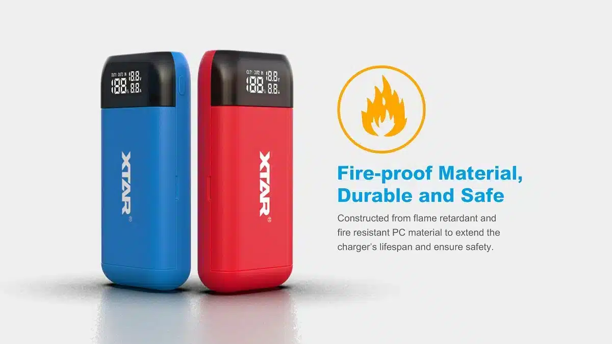 XTAR PB2S Charger 12 The XTAR PB2S is a versatile 2-in-1 fast charger and power bank supporting 18650 and 21700 batteries. It offers QC3.0 and PD3.0 fast charging, dual output ports, and a real-time display for voltage, current, and battery percentage. This compact, lightweight device is ideal for outdoor adventures, emergency preparedness, and daily commutes. 🛠️Key Features:: ✅ Dual-functionality: Charger and power bank in one compact unit. ✅ Fast charging: Supports QC3.0 and PD3.0 protocols for rapid charging. ✅ Wide battery compatibility: Fits 18650 and 21700 lithium-ion batteries. ✅ Real-time display: Shows voltage, current, and battery percentage. ✅ Dual output ports: Features USB-A and USB-C for simultaneous charging. ✅ 0V activation: Revives over-discharged batteries, extending their life. ✅ Three-stage charging: Uses TC-CC-CV method for safe and efficient charging. ✅ Magnetic cover: Protects batteries from dust and drops. ✅ Built-in ribbon: Ensures easy battery removal. ✅ Lightweight: Weighs only 85g, perfect for travel. ⬇️SCROLL DOWN TO SEE DESCRIPTION⬇️
